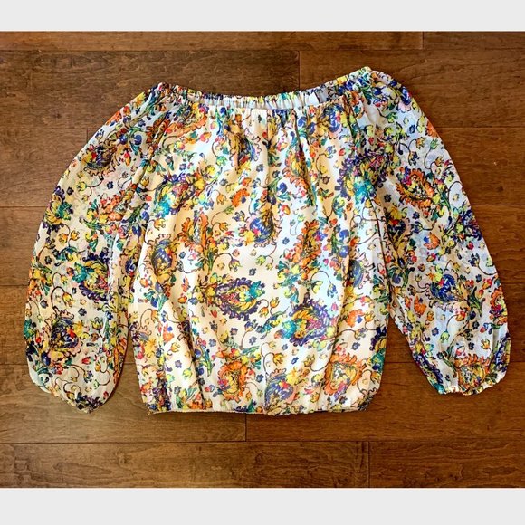 Philosophy Printed Off-shoulder Blouse - Picture 1 of 7